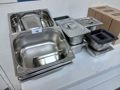 Lot 357 - Half a table top of various sized Gastronorm...