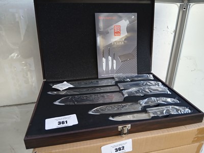 Lot 361 - 5 piece Kyoto knife set in presentation box