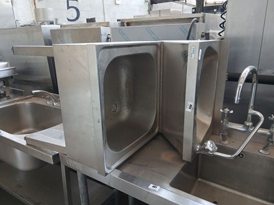 Lot 402 - 50cm janitors double bowl type sink with tap