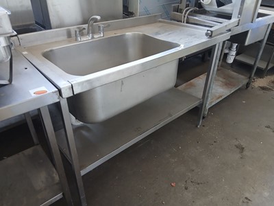 Lot 403 - 125cm large stainless steel single bowl sink...