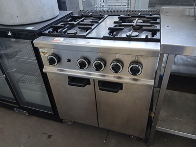 Lot 406 - 62cm gas Olis 4-burner cooker with door oven...