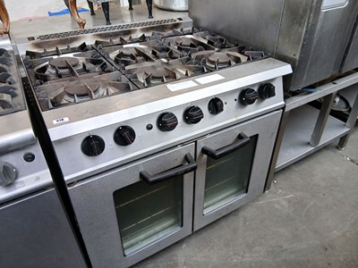 Lot 418 - 90cm gas Falcon 6-burner cooker with 2-door...