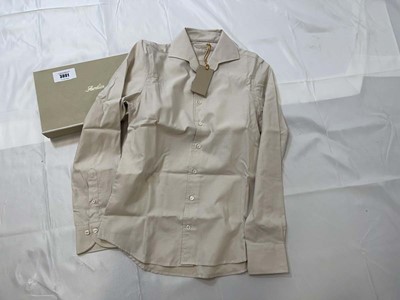 Lot 3891 - Aurelien men's cotton silk shirt in ecru size...