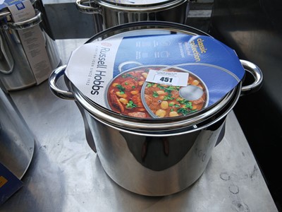 Lot 451 - Russell Hobbs 26cm stock pot with glass lid