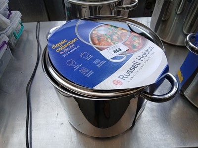 Lot 453 - Russell Hobbs 26cm stock pot with glass lid