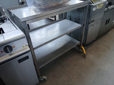 Lot 542 - 90cm 3-tier mobile stainless steel trolley