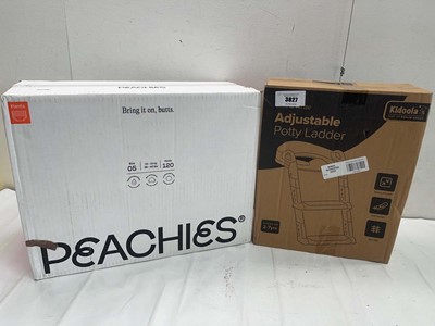 Lot 3827 - Adjustable potty ladder and Box of 120 Size 5...