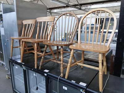 Lot 573 - 4 wooden dining chairs