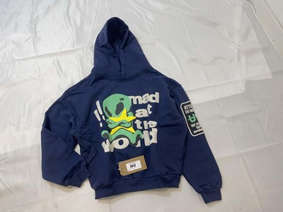 Lot 3912 - Broken Planet mad at the world hoodie in navy...