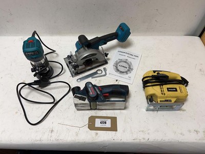 Lot 4726 - Power tools to include a cordless circular saw,...