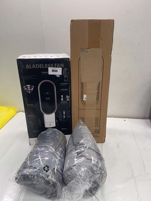 Lot 3835 - Bladeless fan, Cooling fan and 2 cooling blankets