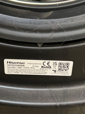 Lot 2100 - Hisense 10.5Kg washing machine in black finish