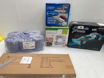 Lot 3839 - Pack of blue rolls, Dustpan & brush set,...
