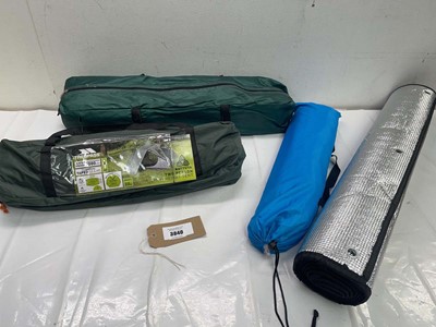 Lot 3840 - Trespass 2 person and other tents and ground mat