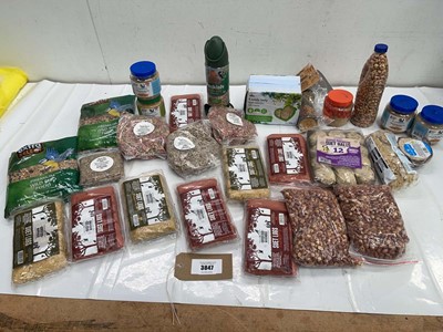 Lot 3847 - Wild bird food including Peanuts, suet logs &...