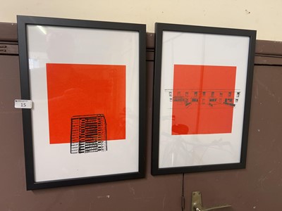 Lot 15 - Two framed modernist architectural prints