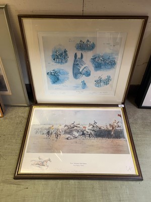 Lot 25 - Two framed and glazed horse racing prints of...