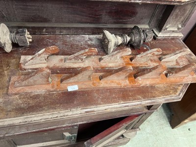 Lot 50 - Two part oak gun rack