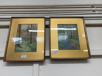 Lot 51 - Two framed and glazed woodland scenes