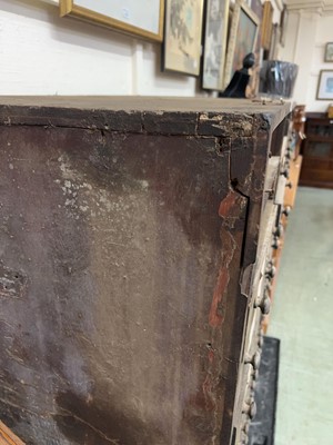 Lot 55 - A large vintage wooden multi drawer rack (five...
