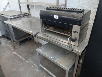 Lot 619 - 200cm stainless steel chefs pass with 2-tier...