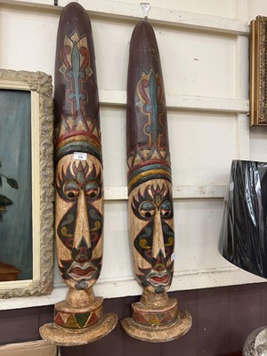 Lot 59 - Two African carved wooden tribal wall masks