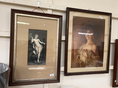 Lot 66 - Two framed and glazed pictures 'Goodnight' and...