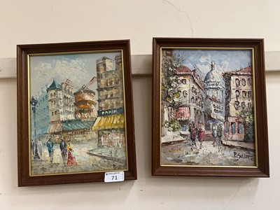 Lot 71 - Two small framed street scene paintings