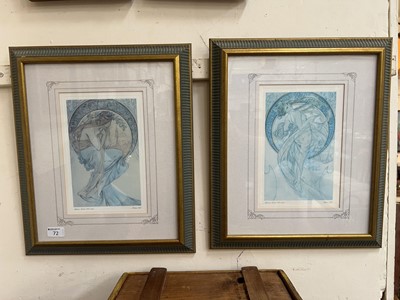 Lot 72 - Two Alphonse Mucha framed and glazed prints
