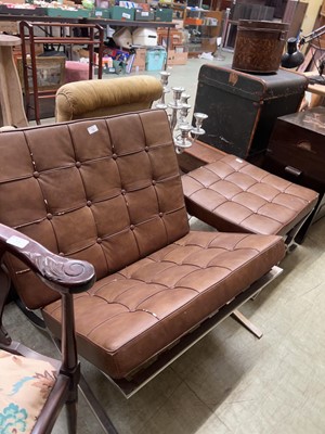Lot 78 - A contemporary metal and faux leather...