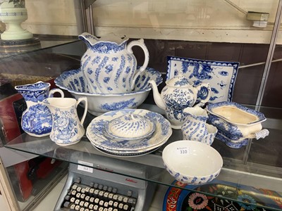 Lot 310 - A selection of blue and white ceramic...