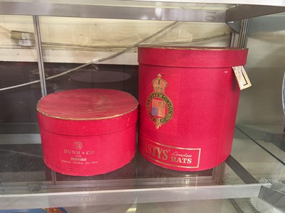 Lot 311 - A red card hat box by Christy's of London...