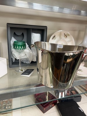 Lot 333 - A boxed pair of Waterford Crystal green and...