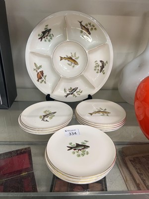 Lot 334 - A Figgjo Flint six sectioned serving tray with...