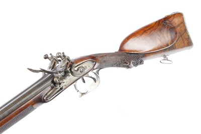 Lot 344 - (S58) An Exceptional 20 bore Flintlock Double...