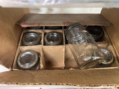 Lot 354 - A box containing glass Kilner jars