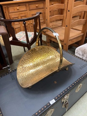 Lot 92 - A brass flower/log trug