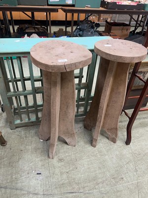 Lot 100 - A pair of wooden plant stands