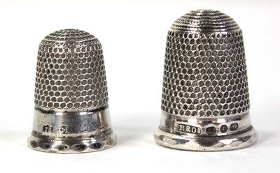 Lot 224 - Two silver thimbles including a Charles Horner...