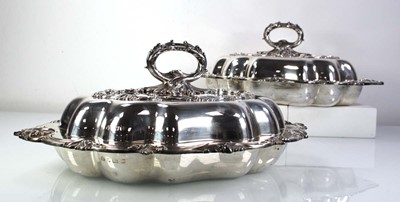 Lot 226 - A pair of Edwardian silver entree dishes of...