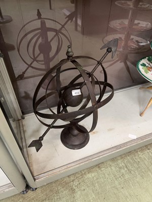 Lot 403 - A metalwork military arrow sundial