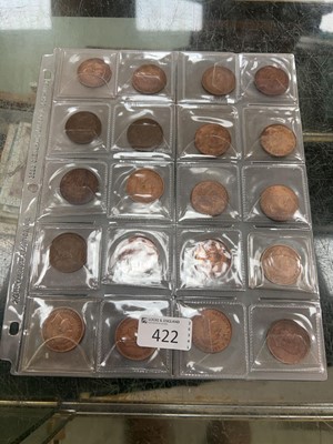 Lot 422 - A sheet of Georgian pennies