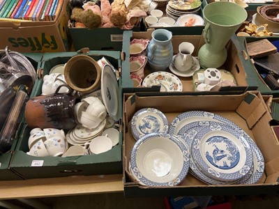 Lot 442 - Three trays of assorted crockery to include...