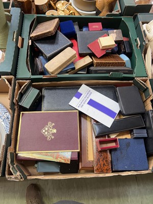 Lot 443 - Two trays of various empty cases to include...