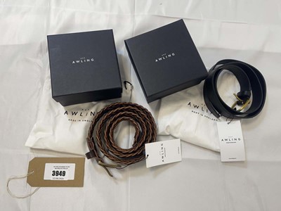 Lot 3949 - 2x Awling belts to include parwich pitch black...