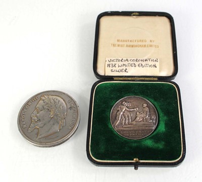 Lot 229 - A silver medallion commemorating the...