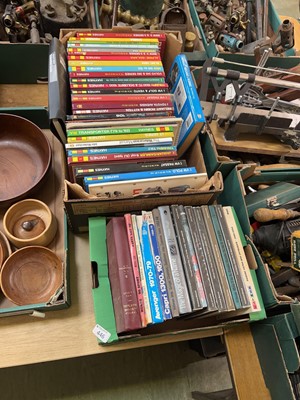 Lot 446 - Two trays of Haynes and other car manuals and...