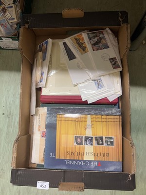Lot 453 - A box containing various stamps, first day...
