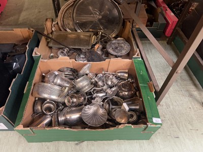 Lot 467 - Two trays of various white metalwares to...