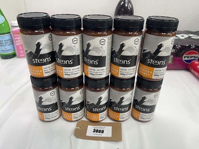 Lot 3869 - 10 500g pots Steens Manuka honey